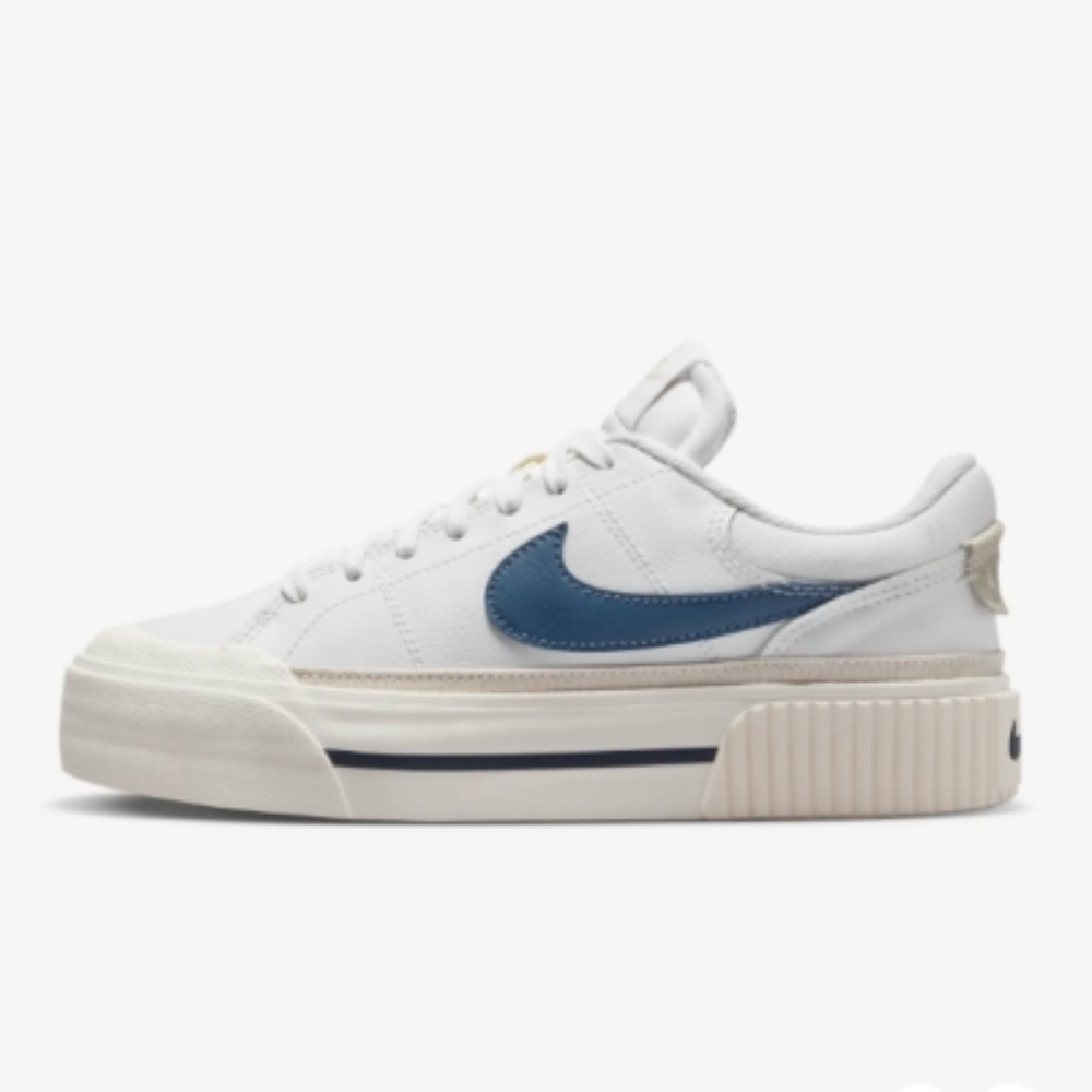 Nike Women's Court Legacy Lift in White and Diffused Blue